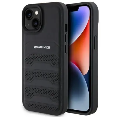 USNJENI OVITEK AMG Z VZBRISANIMI ČRTAMI ZA IPHONE 15 PLUS OVITEK ČRN