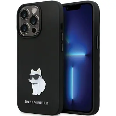 SILIKONSKI OVITEK CHOUPETTE KARL LAGERFELD ZA IPHONE 14 PRO ČRN