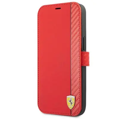 FERRARI FESAXFLBKP13SRE IPHONE 13 MINI 5,4 CZERWONY/RED BOOK ON TRACK CARBON STRIPE