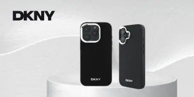 OVITEK DKNY PLAIN LOGO MAGSAFE ZA IPHONE 15 ČRNO