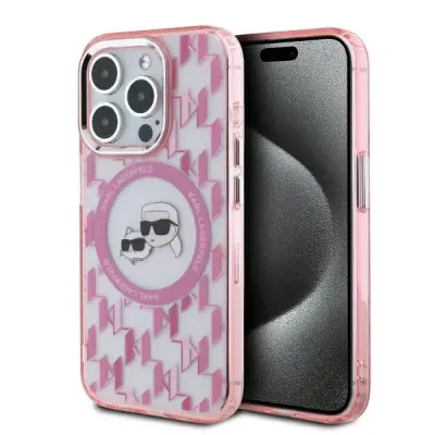 KARL LAGERFELD OVITEK MAGSAFE IML MONOGRAM ZA IPHONE 15 PRO MAX ROZA