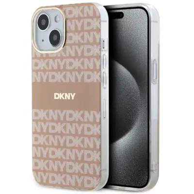 DKNY IML MONO & STRIPE OVITEK ZA MAGSAFE ZA IPHONE 15 PLUS 14 PLUS ROZA