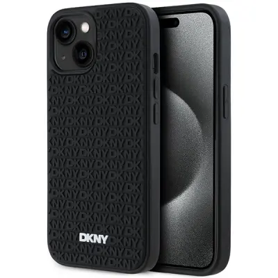 DKNY 3D GUMIJASTI OVITEK S PONAVLJANJEM VZORCA ZA IPHONE 15/14/13 ČRN