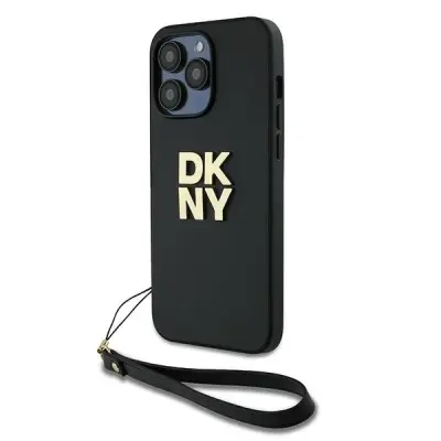 DKNY PAŠEK ZA ZAPESTJE STOCK LOGO OVITEK ZA IPHONE 14 PRO MAX ČRN