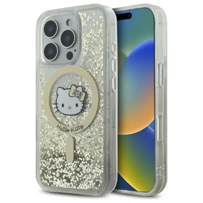 OVITEK HELLO KITTY LIQUID GLITER FEVER ZA MAGSAFE ZA IPHONE 16 PRO ZLAT