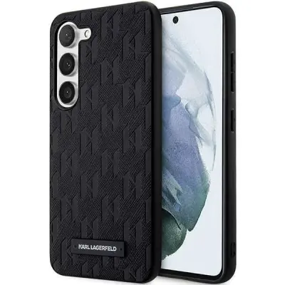 KARL LAGERFELD SAFFIANO MONO KOVINSKI LOGO OVITEK ZA SAMSUNG GALAXY S23 ČRN