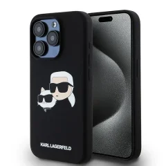 SILIKONSKI OVITEK KARL LAGERFELD MAGSAFE OVITEK ZA IPHONE 15 PRO MAX ČRN