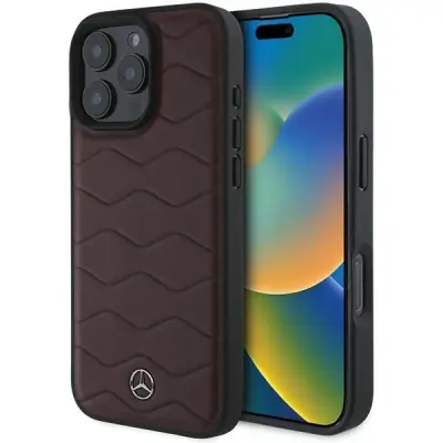 USNJENI OVITEK MERCEDES MB WAVES ZA IPHONE 16 PRO MAX RDEČ