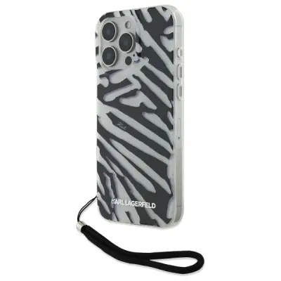 OVITEK ZEBRA IML KARL LAGERFELD Z VRVICAMI ZA IPHONE 16 PRO MAX ČRN