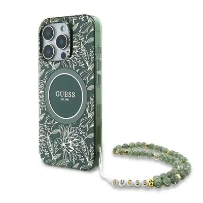 GUESS IML FLOWERS ALLOVER ELECTRO OVITEK ZA IPHONE 16 PRO ZA MAGSAFE ZELEN
