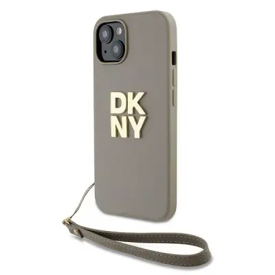 DKNY PAŠEK ZA ZAPESTJE STOCK LOGO OVITEK ZA IPHONE 15 14 13 BEŽ OVITEK