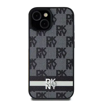 ETUI DKNY LEATHER CHECKERED MONO PATTERN & PRINTED STRIPES NA SAMSUNG GALAXY S24 ULTRA - CZARNE