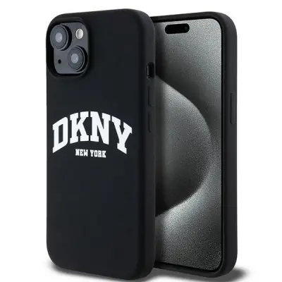 DKNY TEKOČI SILIKONSKI OVITEK ZA MAGSAFE ZA IPHONE 15 14 13 BEL
