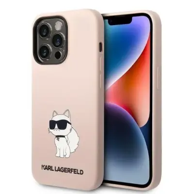 SILIKONSKI OVITEK CHOUPETTE KARL LAGERFELD ZA IPHONE 14 PRO MAX ROZA