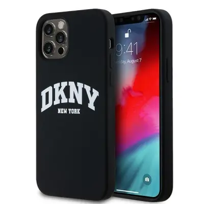 DKNY TEKOČI SILIKONSKI OVITEK ZA MAGSAFE ZA IPHONE 12/12 PRO BEL
