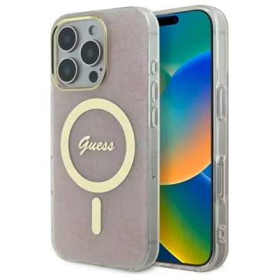 GUESS IML 4G ZA MAGSAFE OVITEK ZA IPHONE 16 PRO ROZA