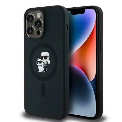 KARL LAGERFELD SILIKONSKI OVITEK KARL&CHOUPETTE ZA MAGSAFE ZA IPHONE 14 PRO ČRN