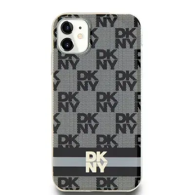 DKNY OVITEK S KARIRANIM MONO VZORECEM MAGSAFE ZA IPHONE 11 XR ČRN