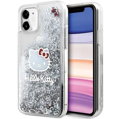 OVITEK HELLO KITTY TEKOČI BLEŠČICE CHARMS KITTY HEAD ZA IPHONE 11 XR SREBRN