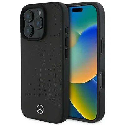 MERCEDES OVITEK USNJEN ZA MAGSAFE ZA IPHONE 16 PRO OVITEK ČRN OVITEK