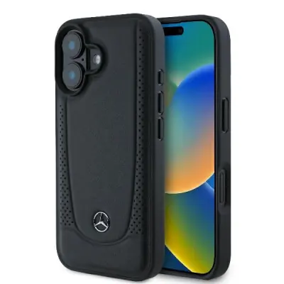 USNJENI OVITEK MERCEDES URBAN ZA IPHONE 16 PLUS USNJENI ČRNO
