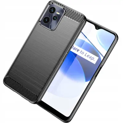 CARBON CASE POKROV OHIŠJA ZADNJA ETIJA ZA REALME C35 ČRNO