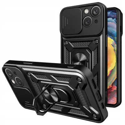 HYBRID ARMOR ETUI CASE OBUDOWA POKROWIEC FUTERAŁ DO IPHONE 15 PLUS CZARNE