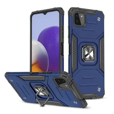 Armored ovitek + magnetno držalo za Samsung Galaxy A22 4G Ring Armor moder