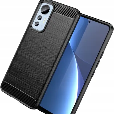 CARBON CASE ETUI OBUDOWA POKROWIEC FUTERAŁ PLECKI DO XIAOMI 12 LITE CZARNE