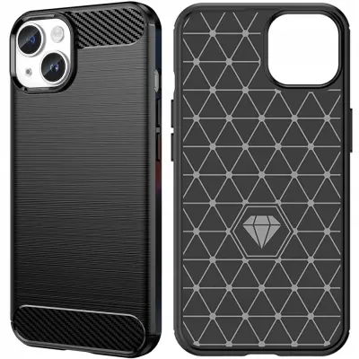 CARBON CASE ETUI OBUDOWA POKROWIEC FUTERAŁ PLECKI DO IPHONE 14 PLUS CZARNY