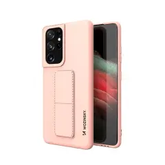 Silikonski ovitek s stojalom za Samsung Galaxy S21 Ultra 5G Kickstand Case roza