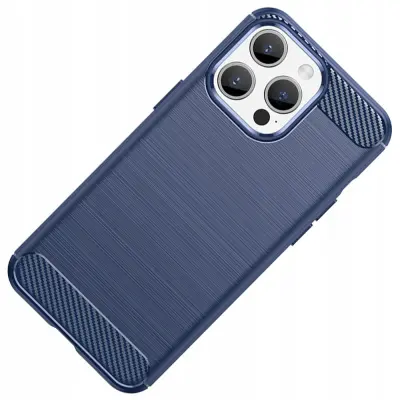 CARBON CASE ETUI OBUDOWA POKROWIEC FUTERAŁ DO IPHONE 15 PRO NIEBIESKIE