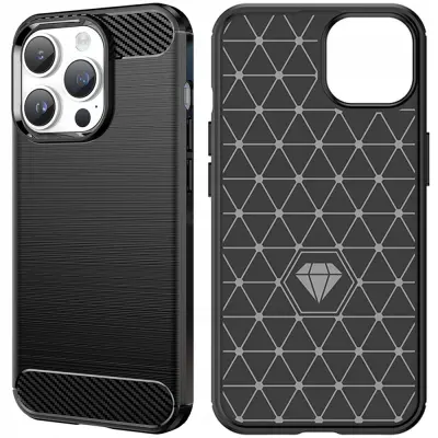 CARBON CASE ETUI OBUDOWA POKROWIEC FUTERAŁ DO IPHONE 14 PRO MAX CZARNY