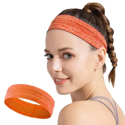 Oranžen športni naglavni trak za tek in fitnes