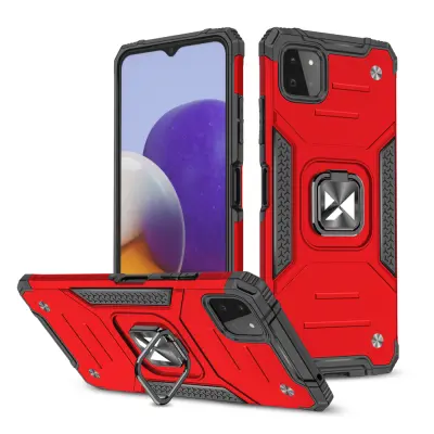 Armored ovitek + magnetno držalo za Samsung Galaxy A22 4G Ring Armor rdeč