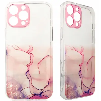 MARMORNI OVITEK OVITEK OHIŠJE ZADNJA ETUI ZA IPHONE 12 PRO ROZA