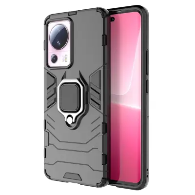Armored etui za Xiaomi 13 Lite, magnetno držalo Ring Armor, črn