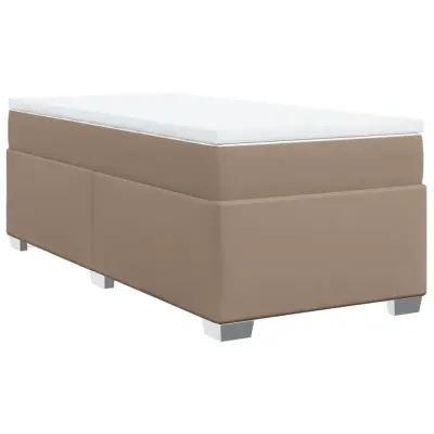 Box spring postelja - Vzmetna postelja z vzmetnico kapučino 80x200 cm umetno usnje SL11171
