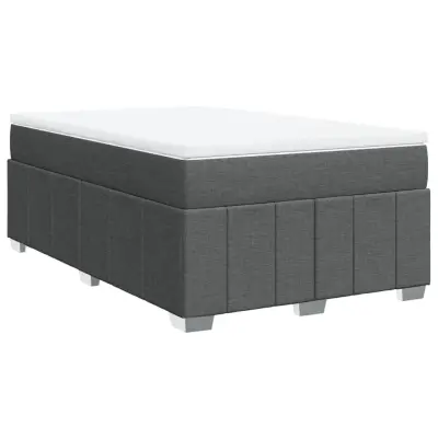 Box spring postelja - Vzmetna postelja z vzmetnico temno siva 120x200 cm blago SL5362