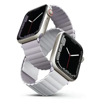 PASEK UNIQ REVIX NA APPLE WATCH 1/2/3/4/5/6/7/8/SE/SE2 38/40/41MM - LILIOWO-BIAŁY