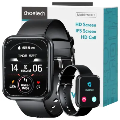 CHOETECH PAMETNA URA WT001 S ODZIVOM NA KLICE IP67 ČRNA