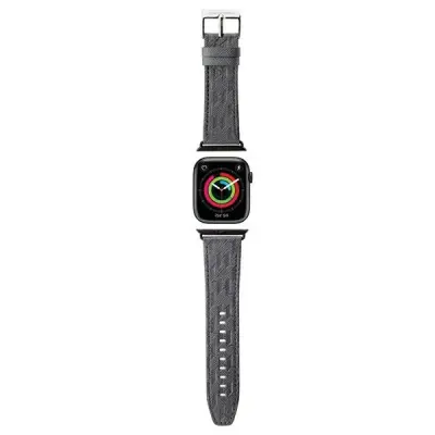 KARL LAGERFELD SAFFIANO MONOGRAM PAS ZA APPLE WATCH 42/44/45/49 MM SREBRN