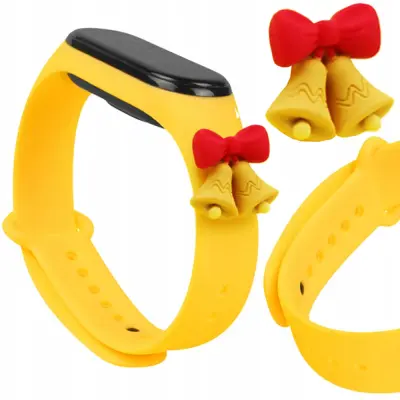 STRAP XMAS STRAP BAND ZA XIAOMI MI BAND 6 5 BOŽIČNI RUMENI ZVONČKI