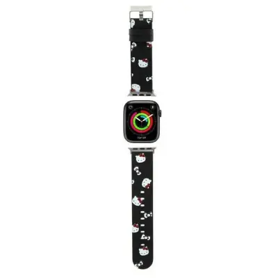 HELLO KITTY PAŠEK ZA APPLE WATCH 38/40/41MM BLACK HEADS & BOWS VZOREC