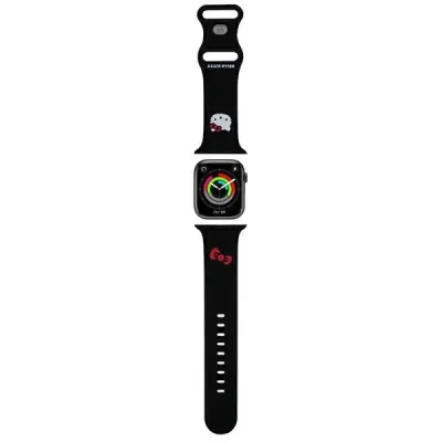 HELLO KITTY SILIKONSKI ETUI S PAŠKOM ZA APPLE WATCH 42/44/45/49MM ČRN