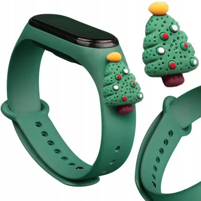 STRAP XMAS STRAP BAND ZA XIAOMI MI BAND 4 3 CHRISTMAS TEMNO ZELEN