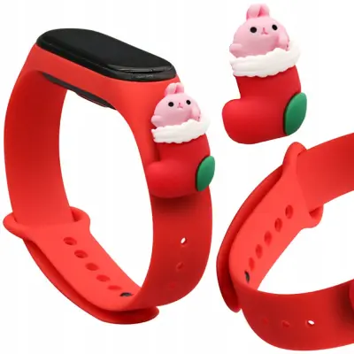 STRAP XMAS STRAP BAND ZA XIAOMI MI BAND 6/5 CHRISTMAS RED SANTA