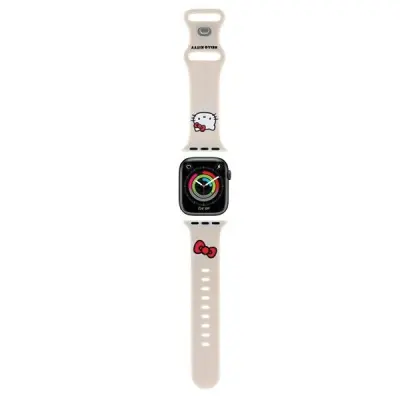 HELLO KITTY SILIKONSKI ETUI S PAŠKOM ZA APPLE WATCH 38/40/41MM BEŽ