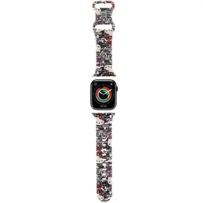 HELLO KITTY SILIKONSKI PAŠEK ZA APPLE WATCH 38/40/41MM GRAFFITI BEŽ