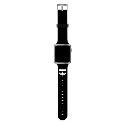 KARL LAGERFELD SILIKONSKI PAŠEK CHOUPETTE ZA APPLE WATCH 42/44/45MM ČRN